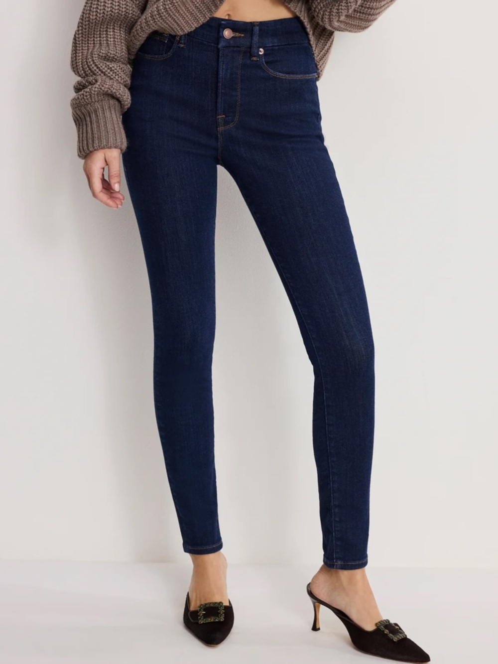 Good American High-Rise Dark Blue Skinny Jeans - Women